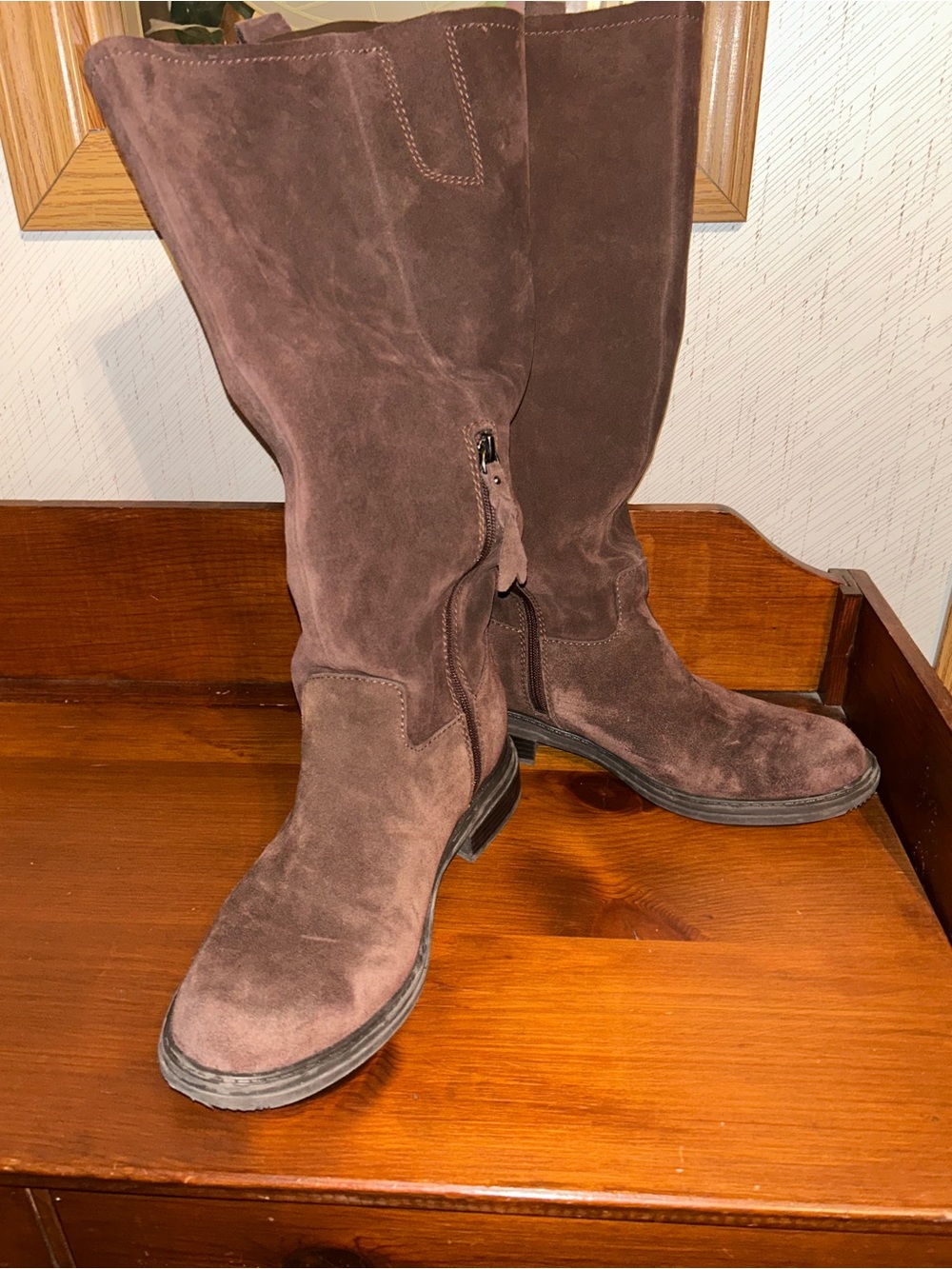 Naturalizer OnTime Wide Calf Suede Leather Boots - Picture 8 of 8